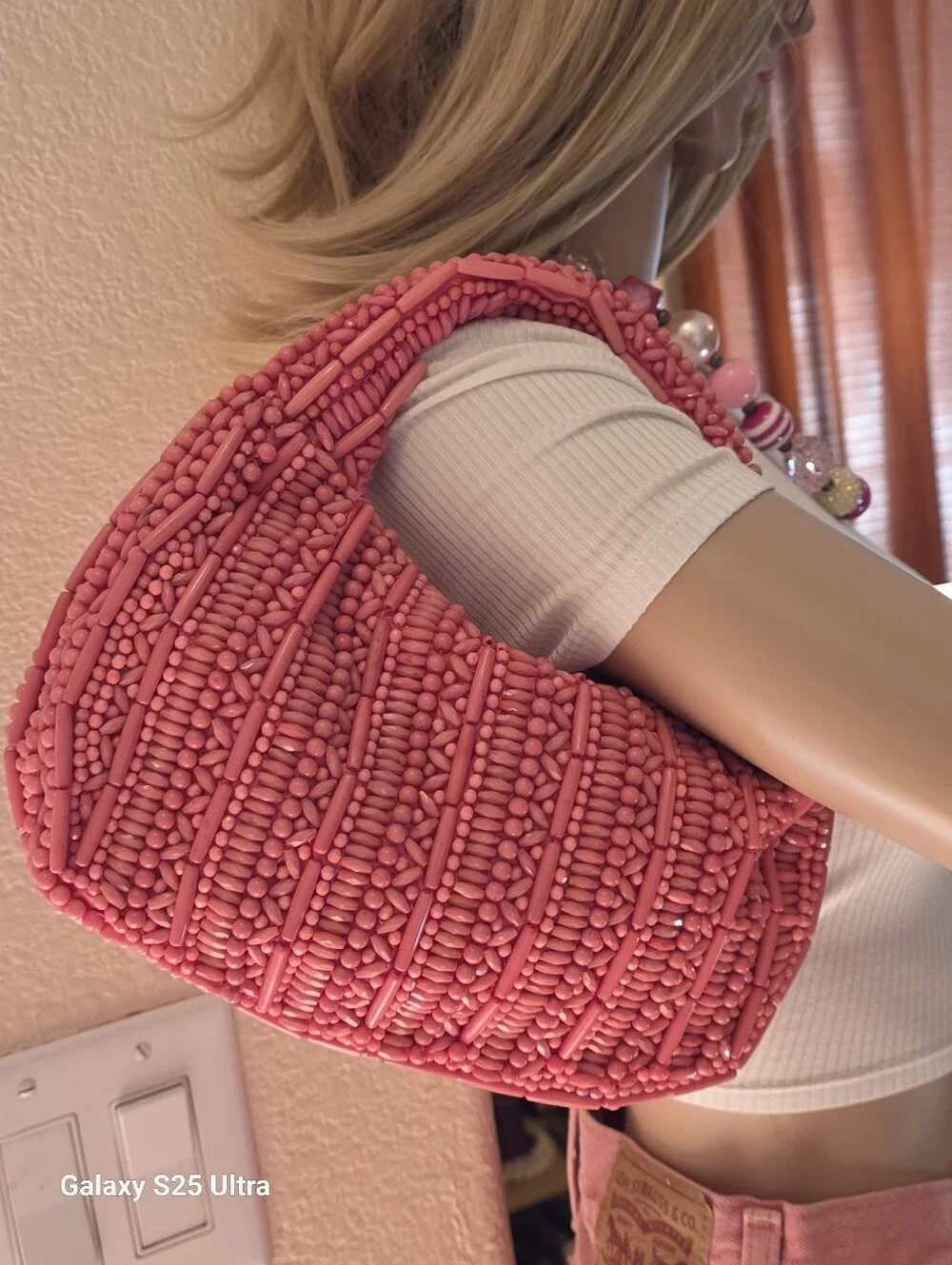 Viral Pink Tiktok Trend Beaded Bag Handcrafted In India